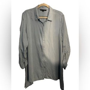 Zac and Rachel Chambray Blue Button Up Tunic Blouse